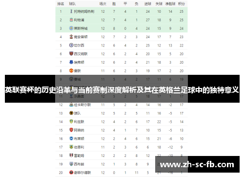 英联赛杯的历史沿革与当前赛制深度解析及其在英格兰足球中的独特意义 英联赛杯的历史沿革与当前赛制深度解析及其在英格兰足球中的独特意义